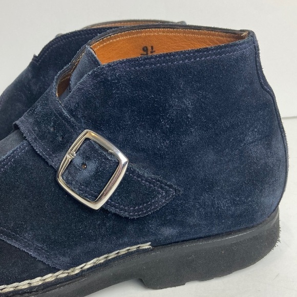 BONTONI Visionario Men’s Navy Blue Suede Monk Boot 9.5 Italian Luxury Designer main image 15